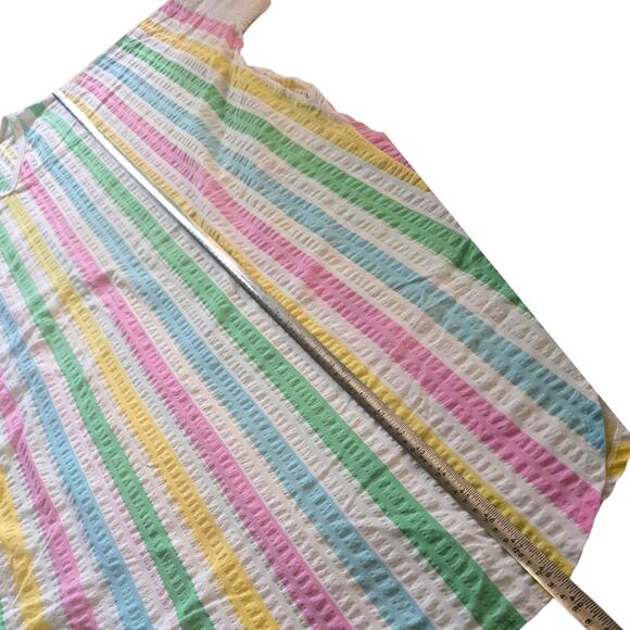 Vintage Miss Elaine Rainbow Striped Caftan Swim Cover Up Bathgown OSFM - Picture 5 of 7